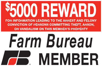 Oklahoma Farm Bureau Reward Sign Program
